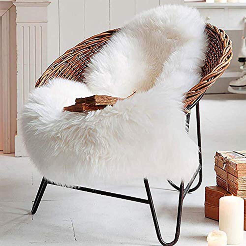 LOCHAS Deluxe Super Soft Fluffy Shaggy Home Decor Faux Sheepskin Rug for Bedroom Floor Sofa Chair, Chair Cover Seat Pad Couch Pa