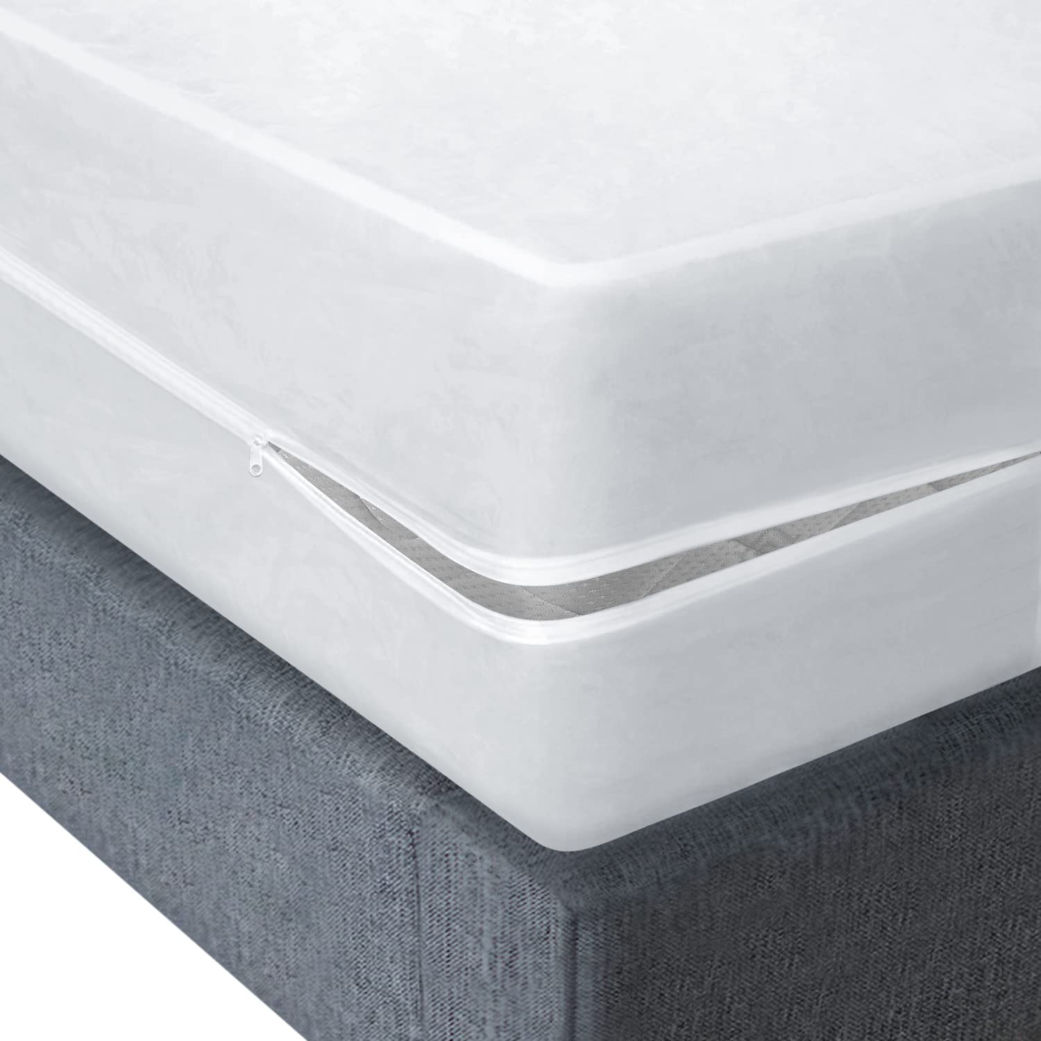 Plastic Mattress Protector Zippered (36''X 80''), Waterproof Vinyl Mattress Cover, Heavy Duty Noiseless Mattress Encasement By B