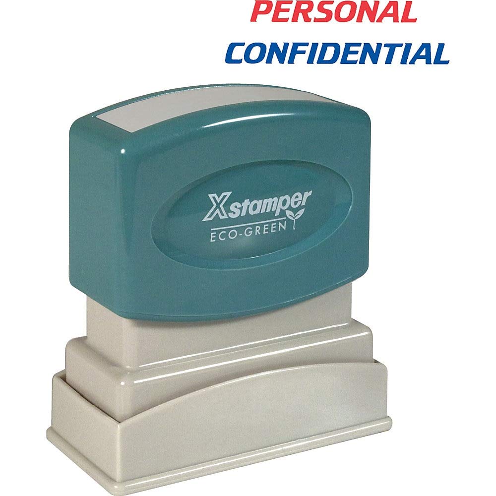 Xstamper(R) Pre-Inked, Re-Inkable Two-Color Title Stamp, 'Personal/Confidential
