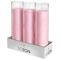 Simply Soson 2x8 inch Pink Devotional Candles in Glass Jar - 3 Pack - 90 Hours - Prayer Candle - Tall Pillar Candles for Religio