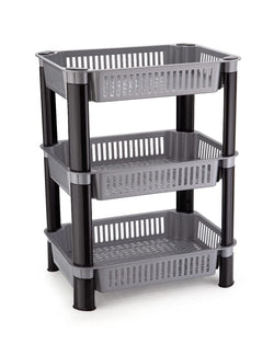 Entisia 3 Layer Storage Rack  Plastic Storage Rack Multipurpose Vegetable Storage Rack, Kitchen Organizer Rack Basket Space Sav