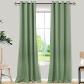 Mrs.Naturall Sage Green Curtains 102 Inches Long for Living Room 2 Panels Set,Heat Blocking Thermal Insulated Boho Blackout Grom