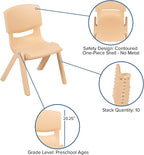 35W x 65L Half-Moon Natural Plastic Height Adjustable Activity Table