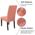 Jqinhome Terra Cotta Chair Covers For Dining Room Set Of 4, High Stretch Removable Washable Parsons Chair Slipcover For Home Party Hotel Wedding Ceremony (4Pcs,Terra Cotta)