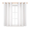 Bgment Pure White Curtains 54 Inch Length 2 Panels Set For Bedroom, Grommet Thick Linen Look Burlap Textured Light Filtering Privacy Window Drapes For Farmhouse Living Room, 42 X 54 Inch