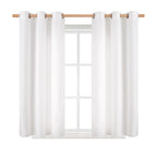 Bgment Pure White Curtains 54 Inch Length 2 Panels Set For Bedroom, Grommet Thick Linen Look Burlap Textured Light Filtering Privacy Window Drapes For Farmhouse Living Room, 42 X 54 Inch