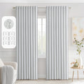 Miulee Back Tab Light Blocking Curtains 90 Inch Long 2 Panels Set For Living Room Bedroom, Greyish White Rod Pocket/Pinch Pleated Thermal Insulated Room Darkening Blackout Curtains, 52 X 90 Inch