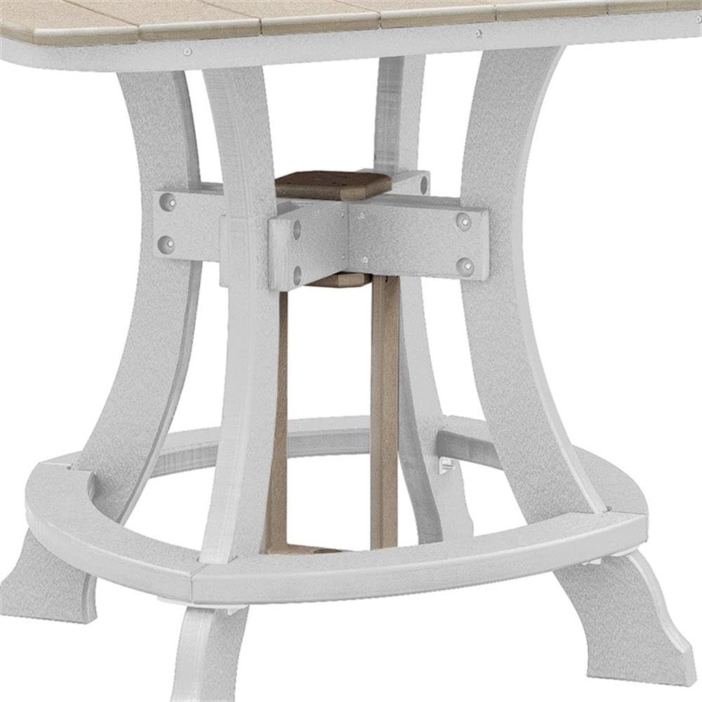 American Furniture Classics Five Piece Square Counter Height Dining Set, Weatherwood/White