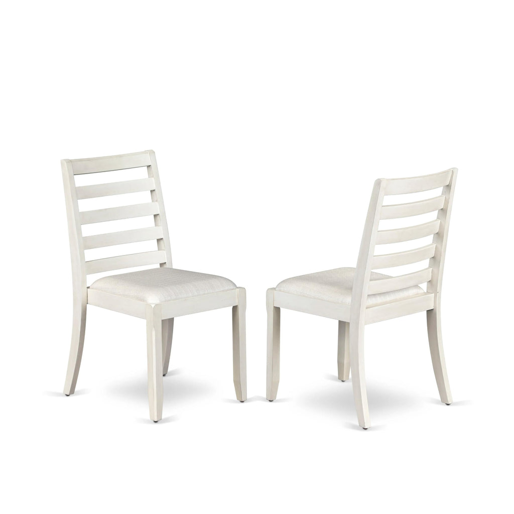 Luxe By East West Furniture X1PWT01 Dining Room Chair with Cream Linen Fabric and upholstered Back Antique White Finish,