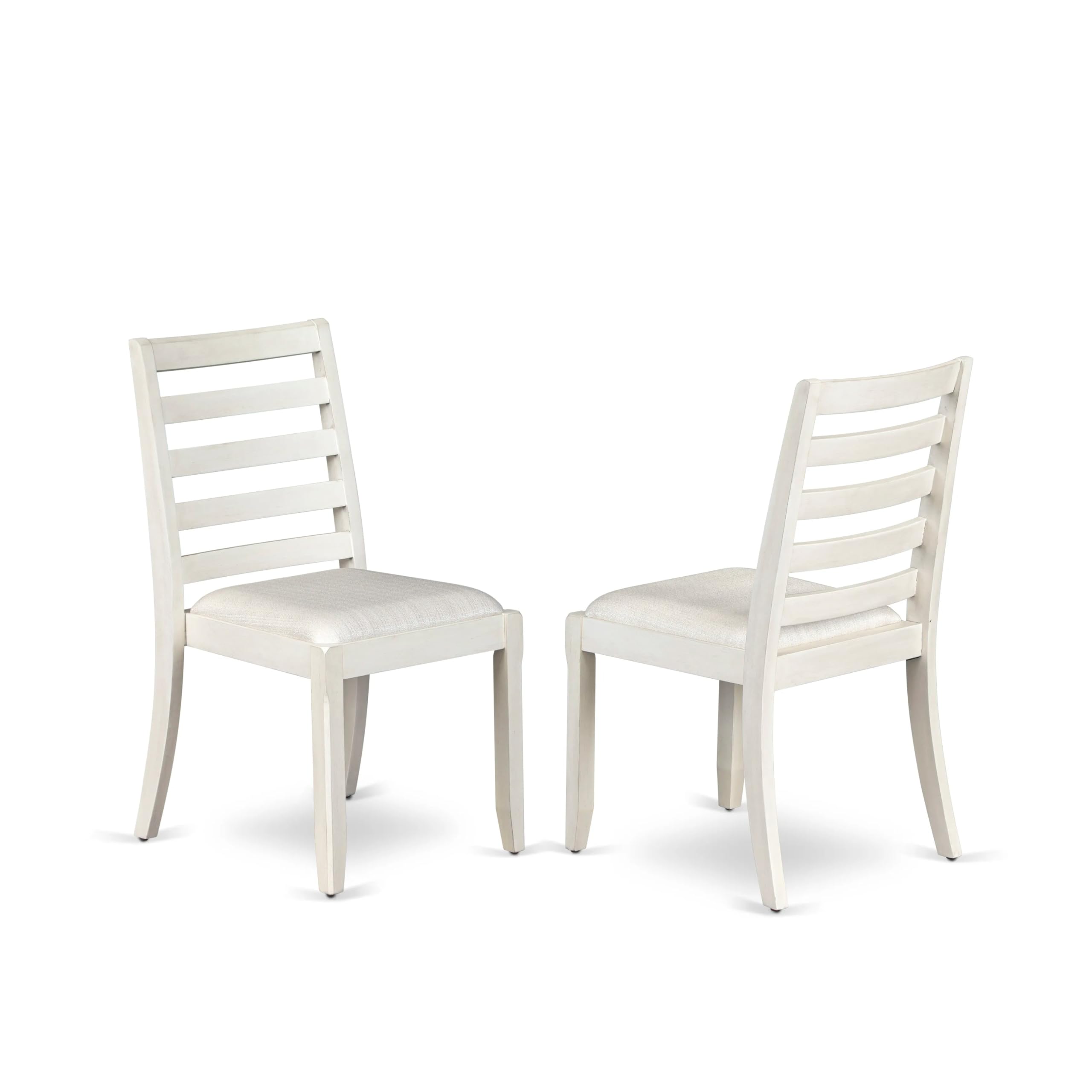 Luxe By East West Furniture X1PWT01 Dining Room Chair with Cream Linen Fabric and upholstered Back Antique White Finish,