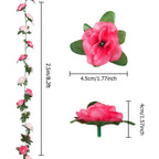 Miracliy 8 Pack 65 Ft Flower Garland Decorations Plastic Artificial Flowers For Wedding Decoration Photo Booth Backdrop