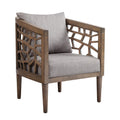 Ink+Ivy Crackle Accent Chairs - Rubber Solid Wood Frame, Oak Veneers, 27W x 29D x 32.5H, Light Grey/Natural
