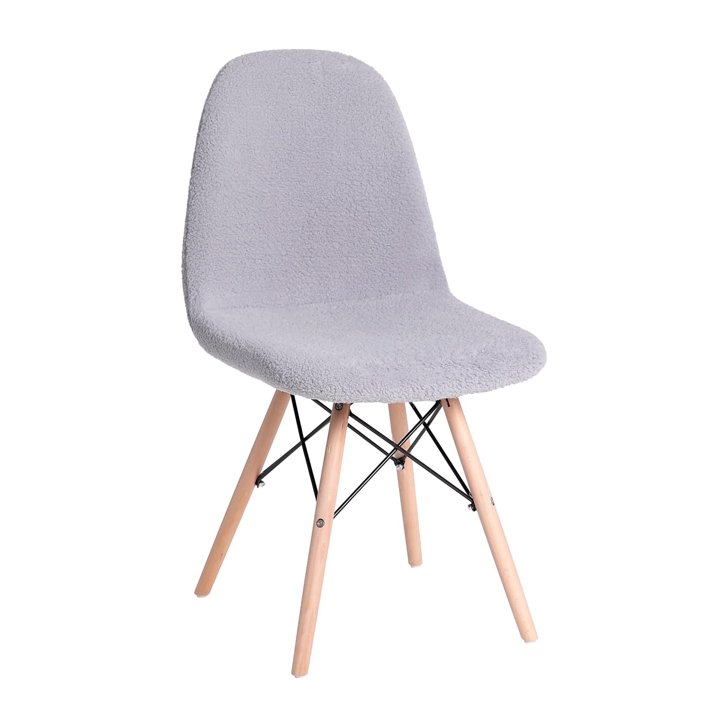 Flash Furniture Zula Modern Padded Faux Shearling Accent Chair - Padded Gray Faux Shearling Upholstery - Beechwood Legs