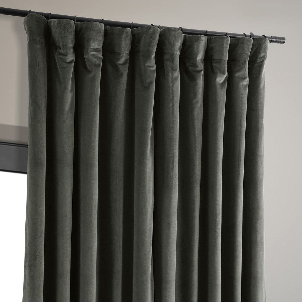 Hpd Half Price Drapes Signature Velvet Thermal Blackout Curtains For Living Room 120 Inch Long (1 Panel) Rod Pocket Insulated Blackout Curtains For Bedroom Window Curtains, 100W X 120L, Gunmetal Grey