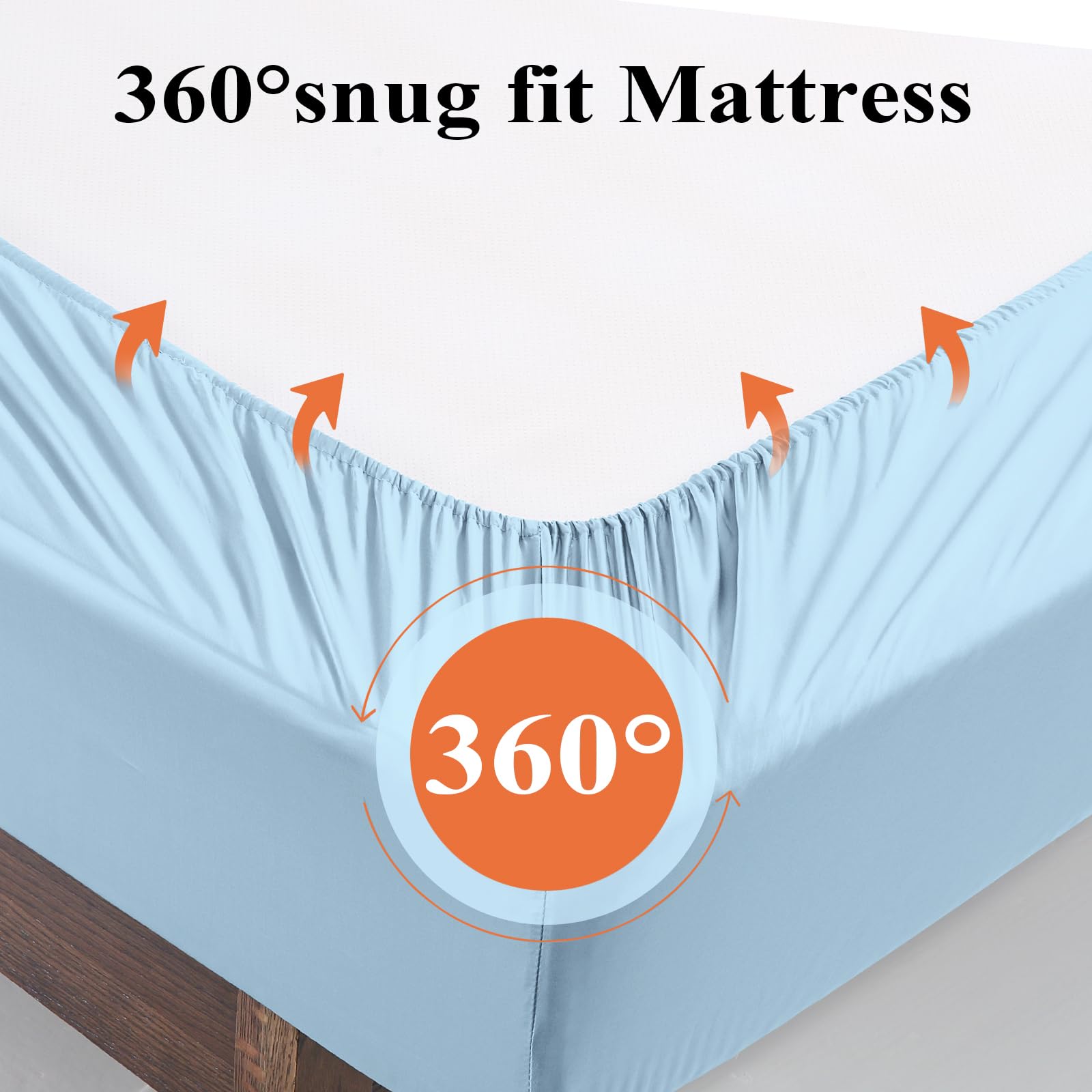 Bamboo Viscose Fitted Sheet 1 Pack Twin-Xl/Split King Size Only,400 Thread Count,8-16'' Deep Pocket,Bottom Sheet Colorfast Soft