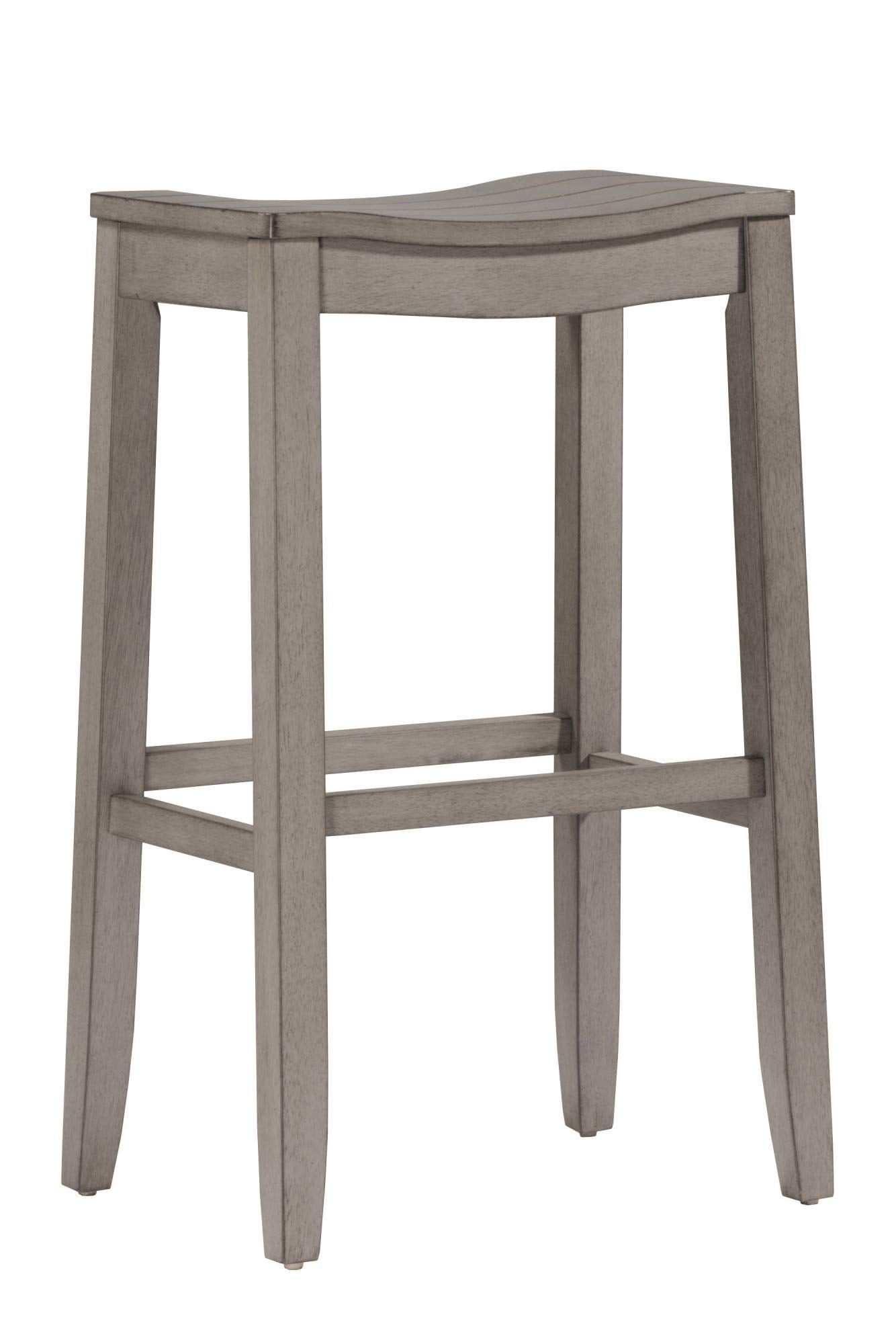 Hillsdale Furniture Fiddler Backless Saddle Bar Stool, Aged Gray