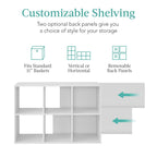 Best Choice Products 6-Cube Storage Organizer, 11In Shelf Opening, Bookcase, Display Shelf, Customizable W/ 3 Removable Back Panels – White