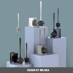 Mr.Siga Toilet Plunger And Bowl Brush Combo For Bathroom Cleaning, Gray, 2 Sets