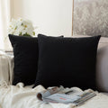 Miulee Pack Of 2 Velvet Pillow Covers Decorative Square Pillowcase Soft Solid Cushion Case For Sofa Bedroom Car 26 X 26 Inch Bla