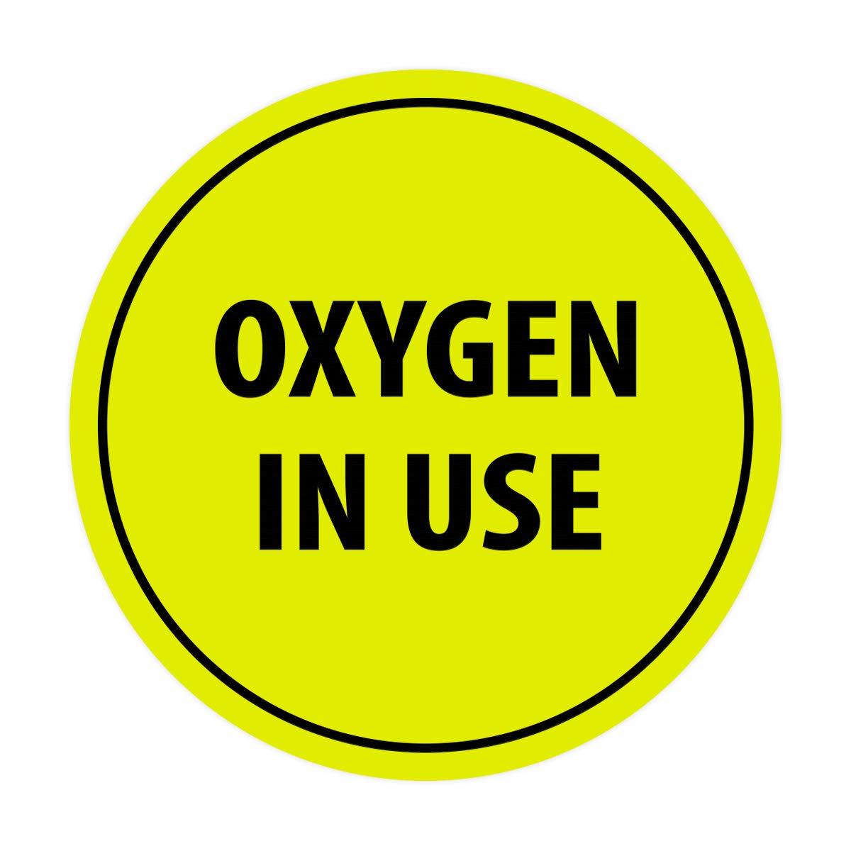 Signs Bylita Circle Oxygen In Use Sign (Yellow/Black) - Small