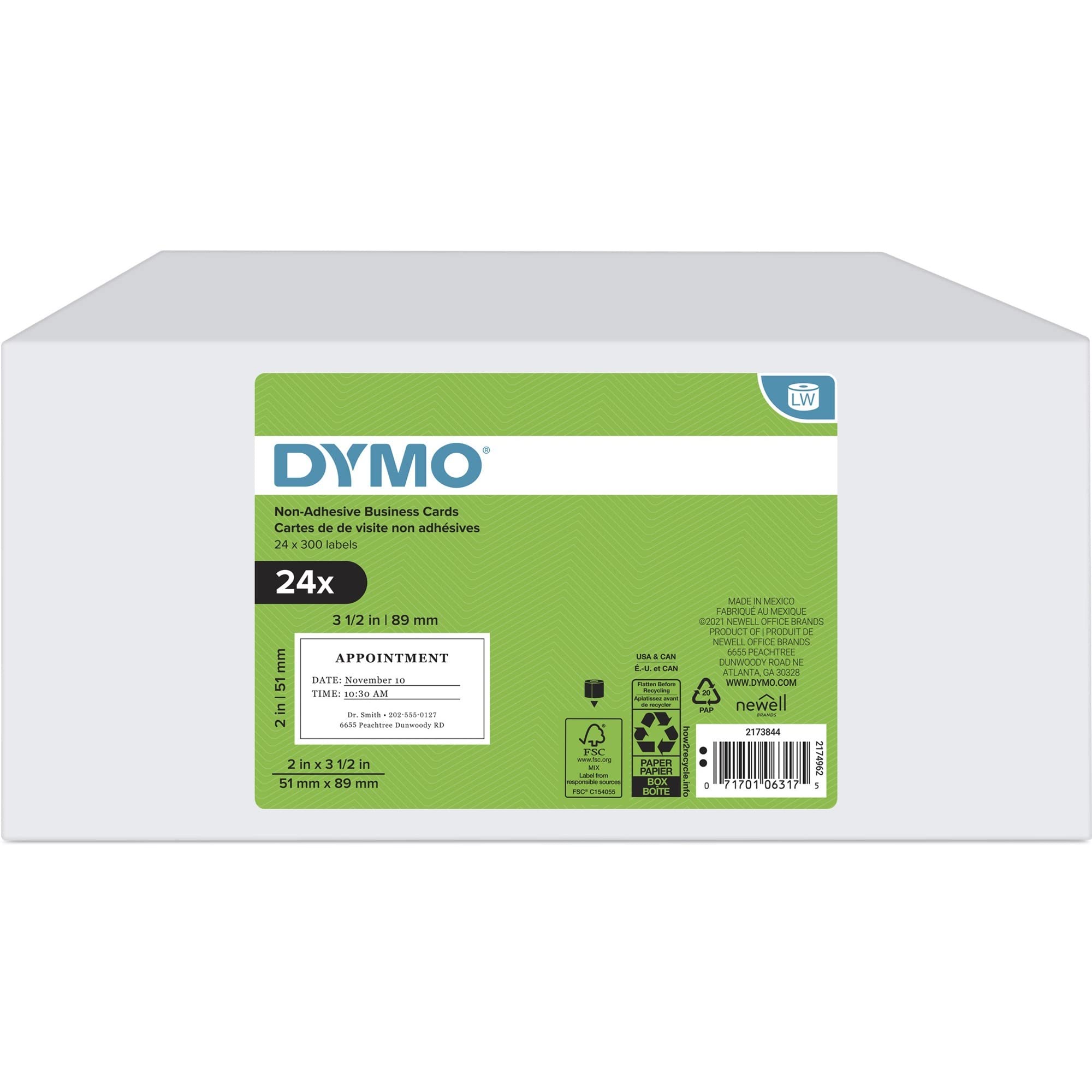 Rubbermaid Dymo LabelWriter Business Card Label