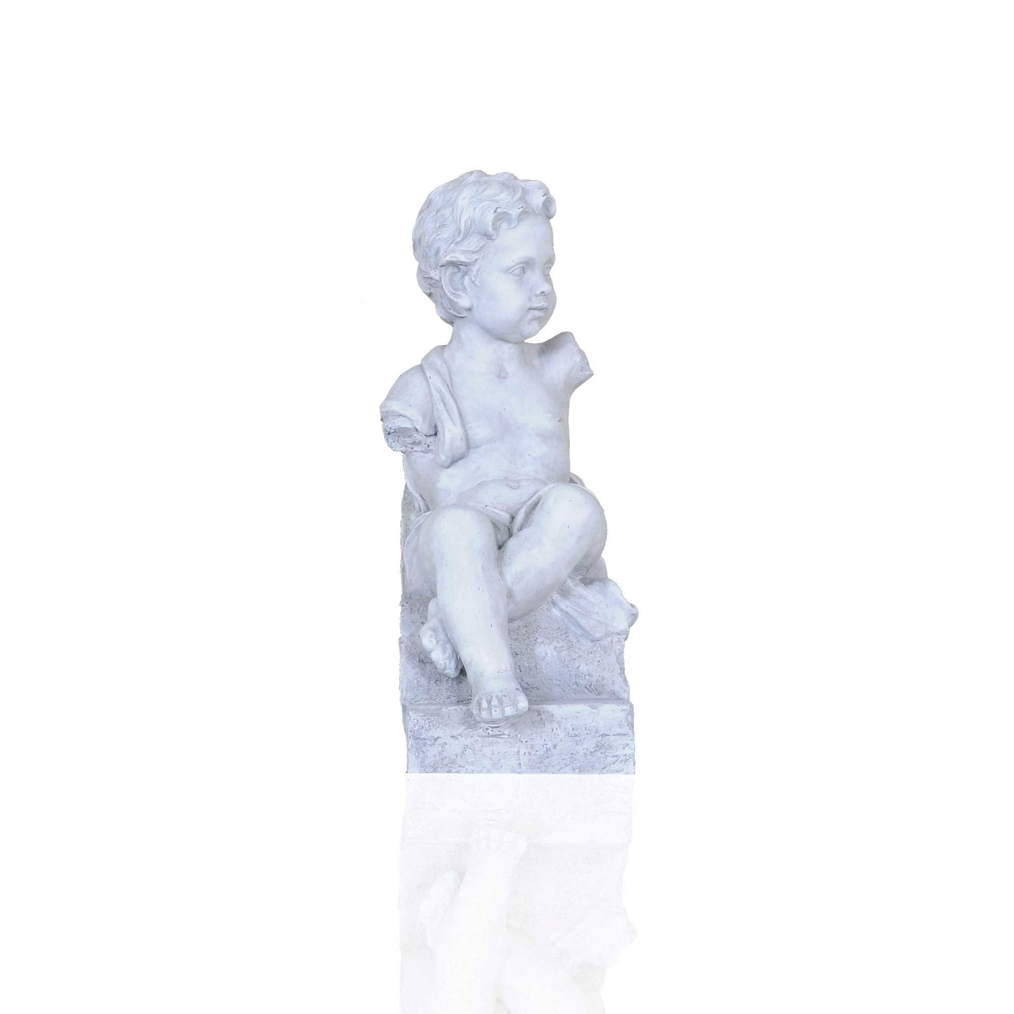 HomeRoots Decor 8-inch x 16-inch x 21-inch Boy Sitting - Statue
