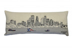 HomeRoots Cream 35' White Minneapolis Daylight Skyline Lumbar Decorative Pillow