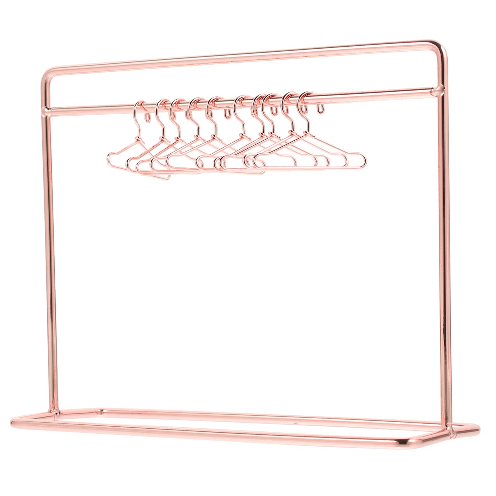 Toddmomy 1 Set Mini Doll Clothes Rack Mini Doll Clothes Hanger Garment Rack with Hangers Miniature Metal S Wardrobe Furniture Ac