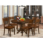 East West Furniture KELY7-ESP-W 7 Piece Dining Table Set Consist of an Oval Dining Room Table with Butterfly Leaf and 6 Wooden Seat Chairs, 42x60 Inch, Espresso