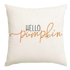 Rabusofa Fall Pillow Covers 18X18 White Hello Pumpkin Autum Pillows Decorative Throw Pillows,Outdoor Thanksgiving Cushion Cover