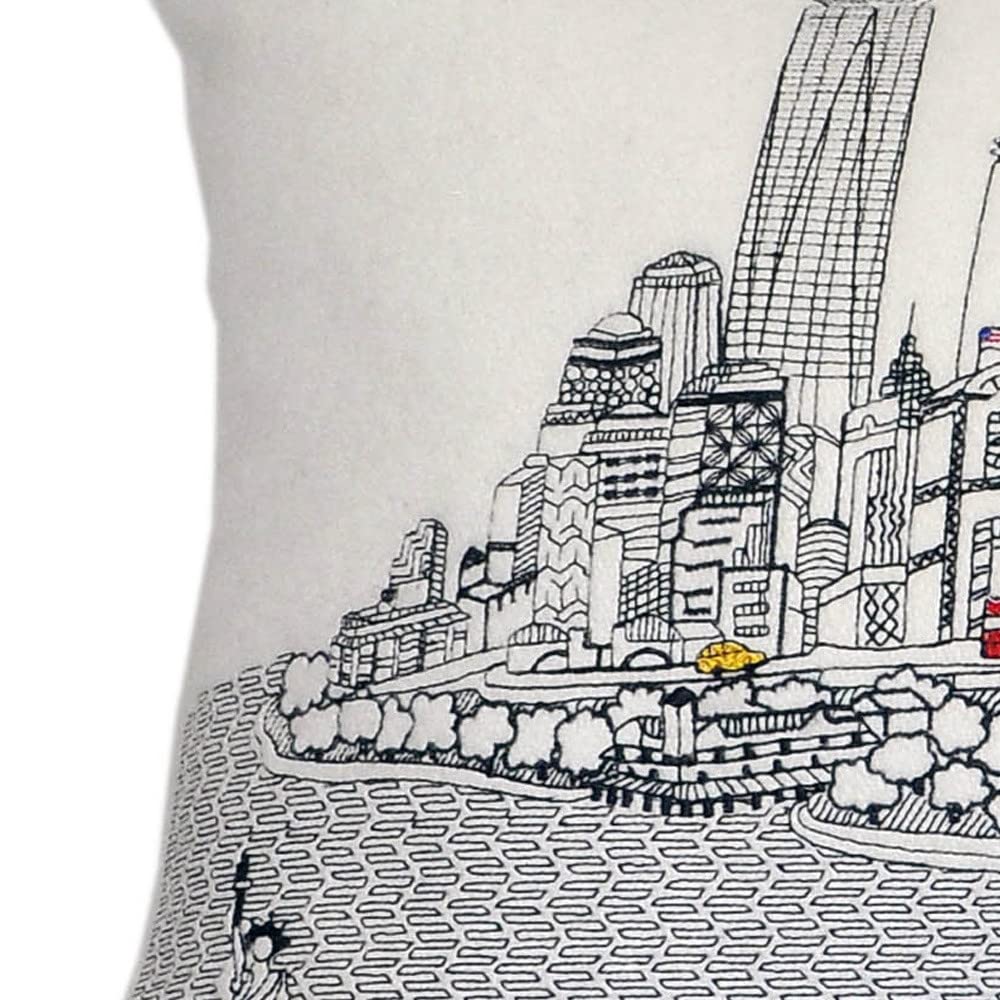 HomeRoots Cream 35' White NYC Daylight Skyline Lumbar Decorative Pillow