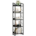 Hosfais 5 Tier Narrow Bookshelf: Tall Bookcase Shelf with Edge Protection, Industrial Modern Bookshelves for Bedroom Living Room