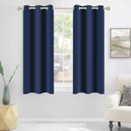 Mysky Home Blackout Curtain For Bedroom, Grommet Room Darkening Curtain, Amazing Triple Weave Thermal Insulated Curtain, 1 Curtain Panel, 42 X 54 Inch, Navy