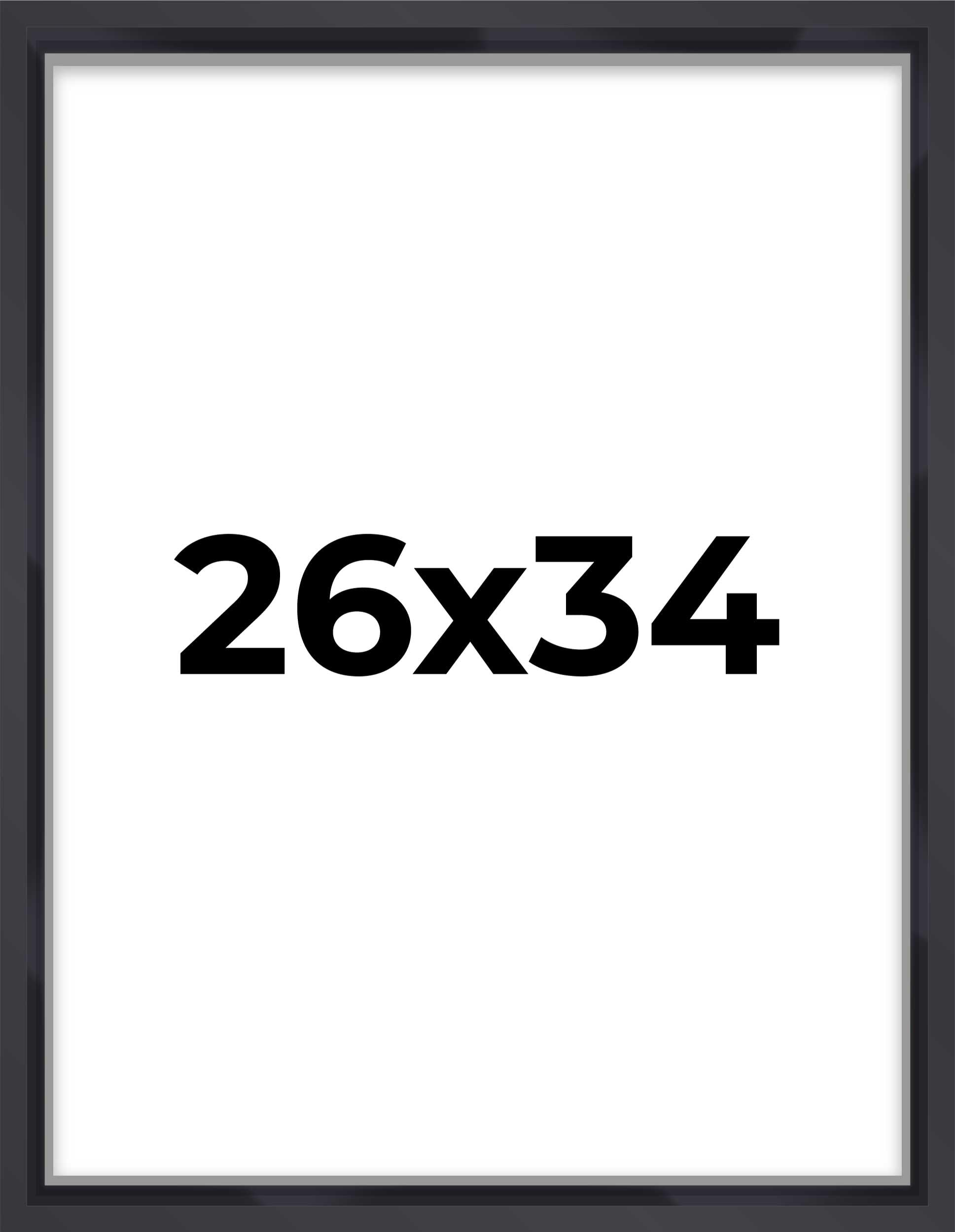 26x34 Shadow Box Frame Contemporary Black | 1'' Depth of Usable Space| Interior Size 26x34 or 34x26 Inches| UV Resistant Acrylic