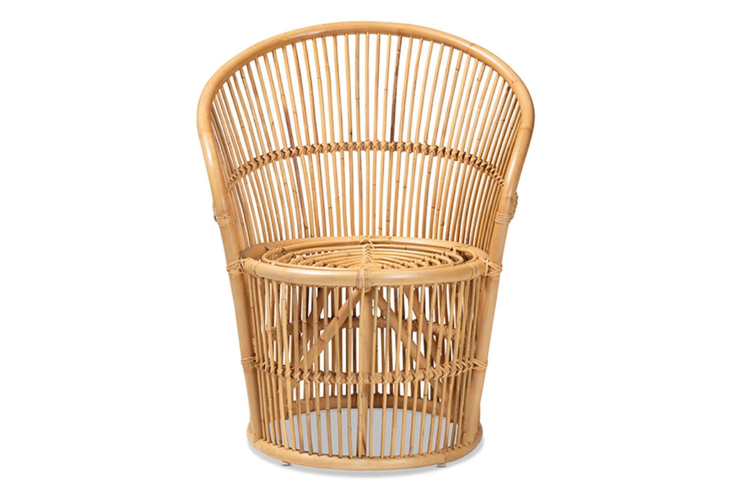Baxton Studio Narva Modern Bohemian Natural Brown Rattan Accent Chair