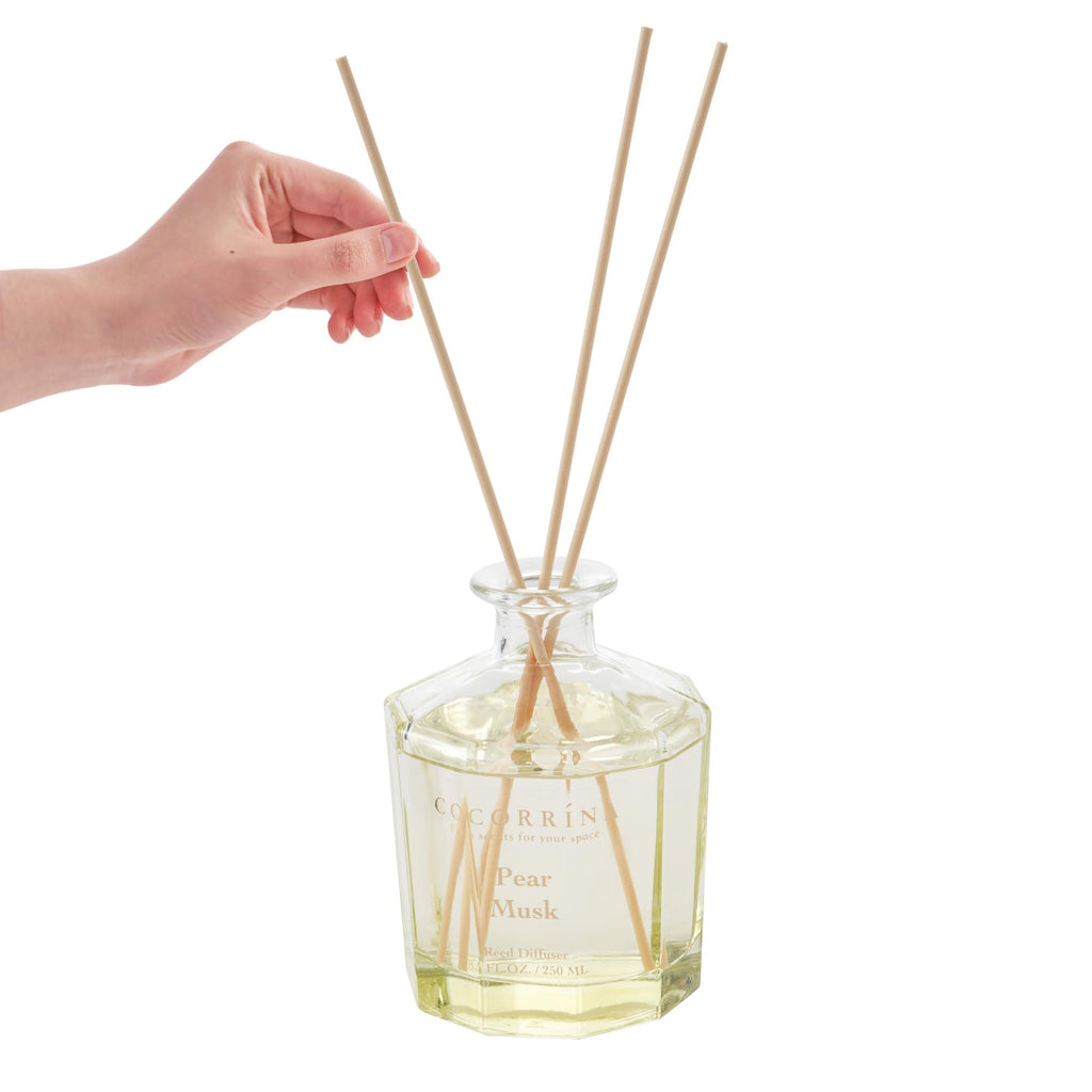 Cocorr  Na Reed Diffuser - Pear Musk 8.5Oz Flower Reed Diffuser Set With 8 Sticks, Home Fragrance Reed Diffuser For Home Bedroom