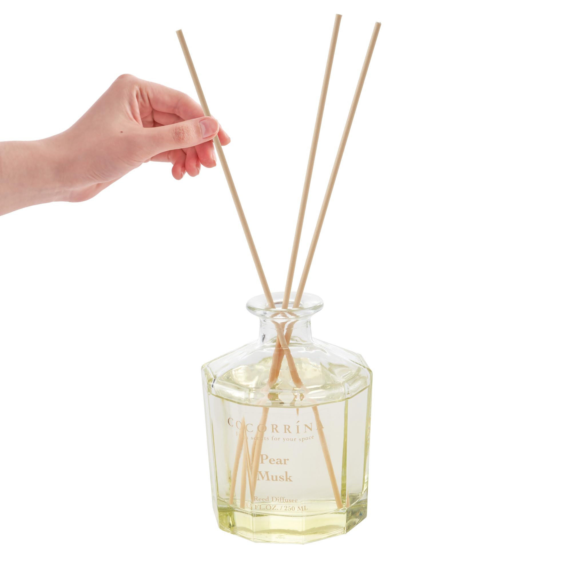 Cocorr  Na Reed Diffuser - Pear Musk 8.5Oz Flower Reed Diffuser Set With 8 Sticks, Home Fragrance Reed Diffuser For Home Bedroom