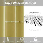 Jiuzhen Light Yellow Blackout Curtains For Bedroom - Light Blocking And Noise Reducing Grommet Curtains For Living Room Darkening Curtains, Set Of 2 Window Curtain Panels, 42 X 63 Inch Length