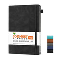 Soomeet Lined Journal Notebook, 200 Pages, Leather Hardcover Notebooks, A5 College Ruled Thick Classic With Pen Loop Notebook Jo