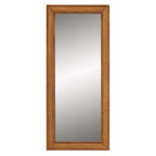 Baxton Studio Rowanne Mid-Century Modern Walnut Brown Rubberwood And Rattan Frame Wall Mirror