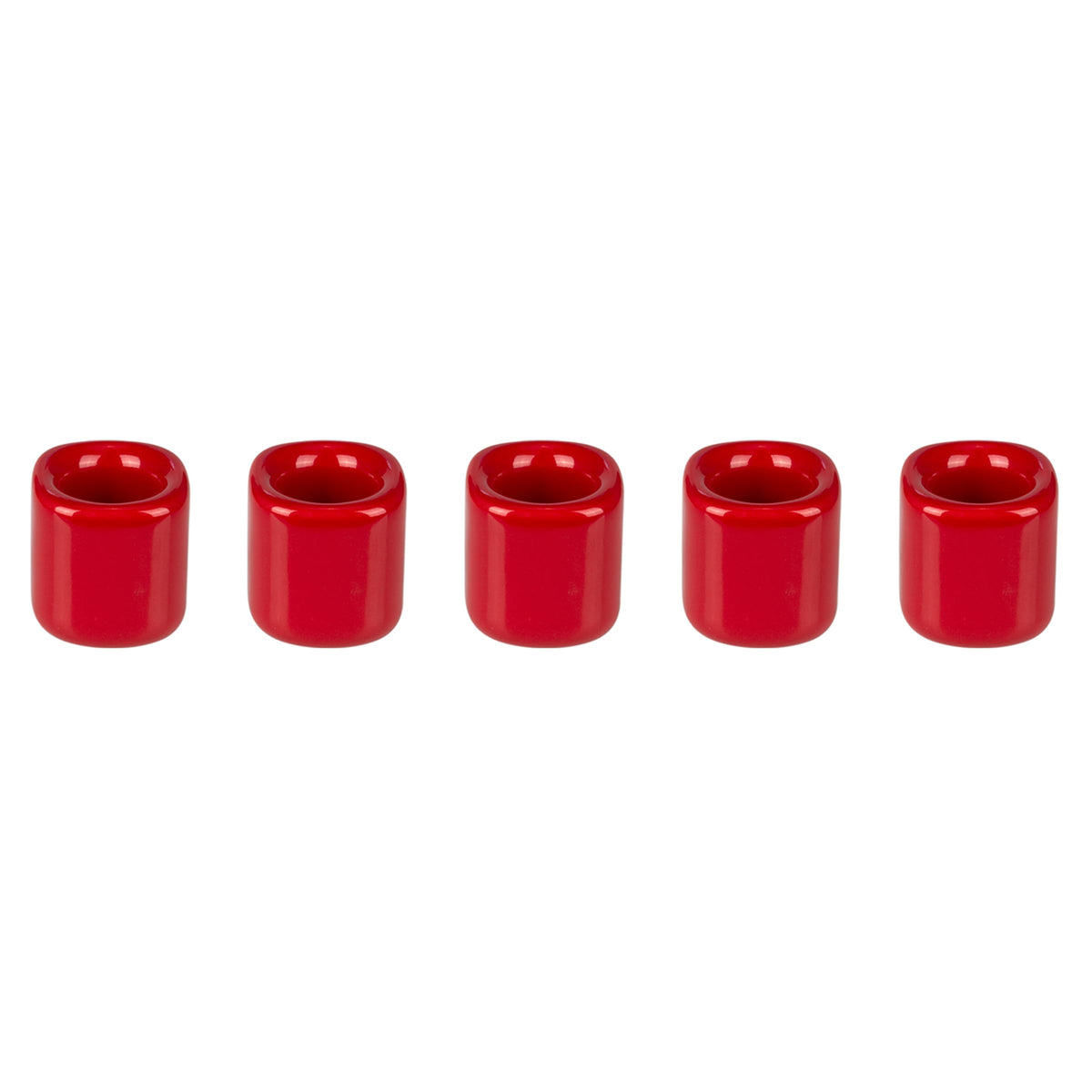 Mega Candles 5 pcs Red 1/2 Inch Diameter Ceramic Chime Ritual Spell Candle Holders, Great for Casting Chimes, Meditation, Ritual