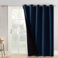 Nicetown 100% Blackout Cold Blocking Patio Sliding Door Curtain, Wide Lined Drape, Keep Warm Drapery, Sliding Glass Door Panel F