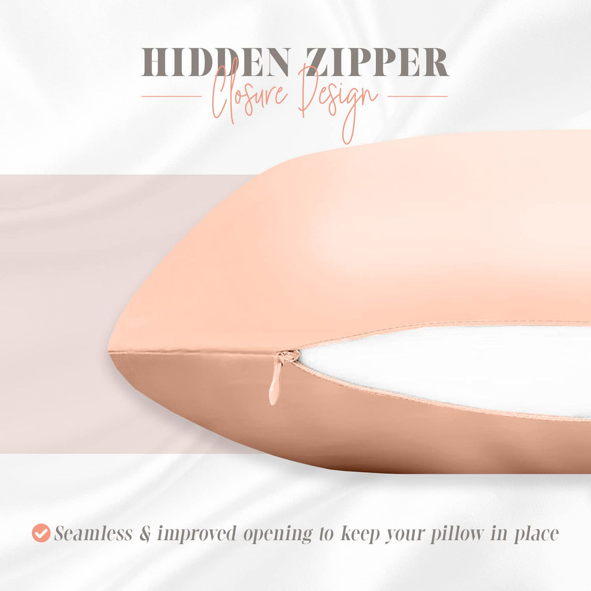 Elegant Comfort Silky And Luxurious 2-Piece Satin Pillowcase Set For Healthier Skin And Hair, Hidden Zipper Closure And Beautifully Packaged, Satin Pillowcase Set, King, Dusty Rose