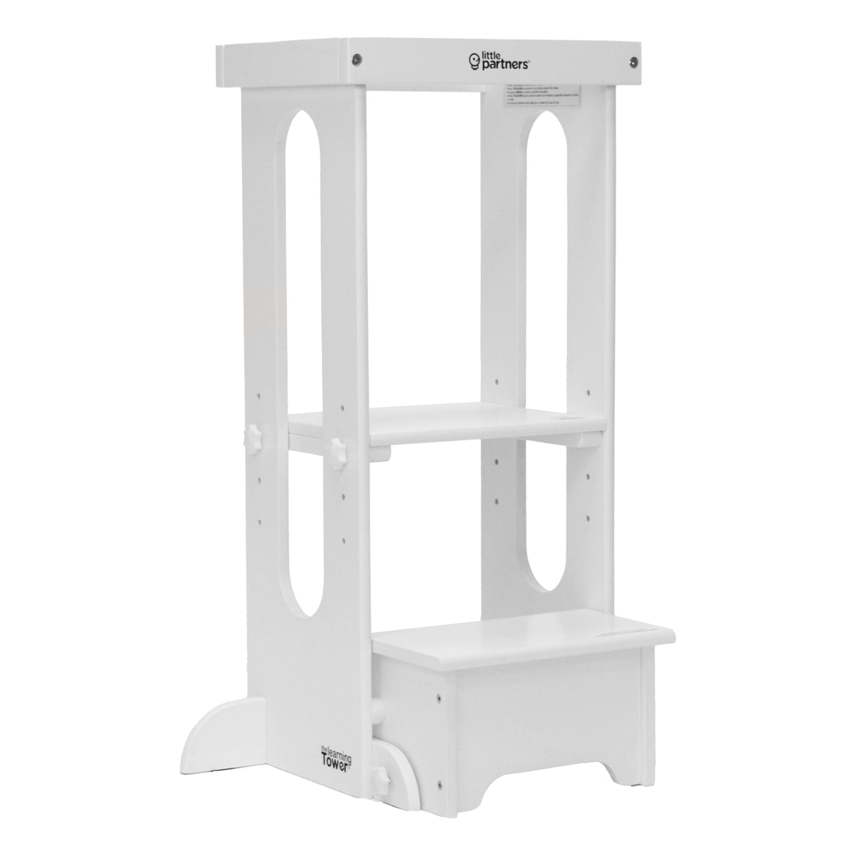 Little Partners Learning Tower Toddler Tower, Explore 'N Store Montessori Kitchen Tower For Cooking And Learning, 22.28' L X 19.56' W X 33.50' H, Ages 2 To 6 (Soft White)