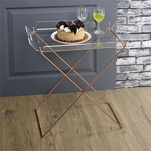 ACME Cercie Tray Table in Clear Acrylic and Copper
