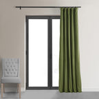 Hpd Half Price Drapes Signature Velvet Thermal Blackout Curtains For Living Room 120 Inch Long (1 Panel) Rod Pocket Insulated Blackout Curtains For Bedroom Window Curtains, 50W X 120L, Basque Green