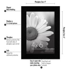Americanflat Picture Frame, 4X6, Black, 6 Count