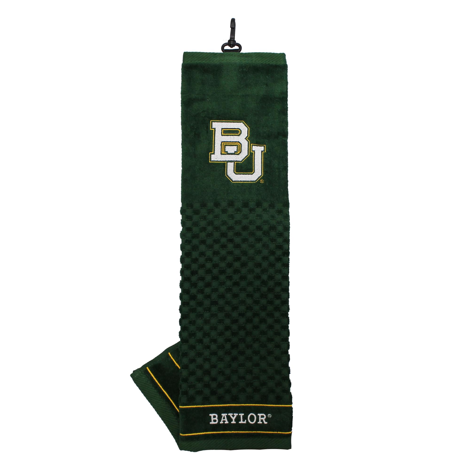 Team Golf NCAA Baylor Bears Embroidered Golf Towel Embroidered Golf Towel, Checkered Scrubber Design, Embroidered Logo