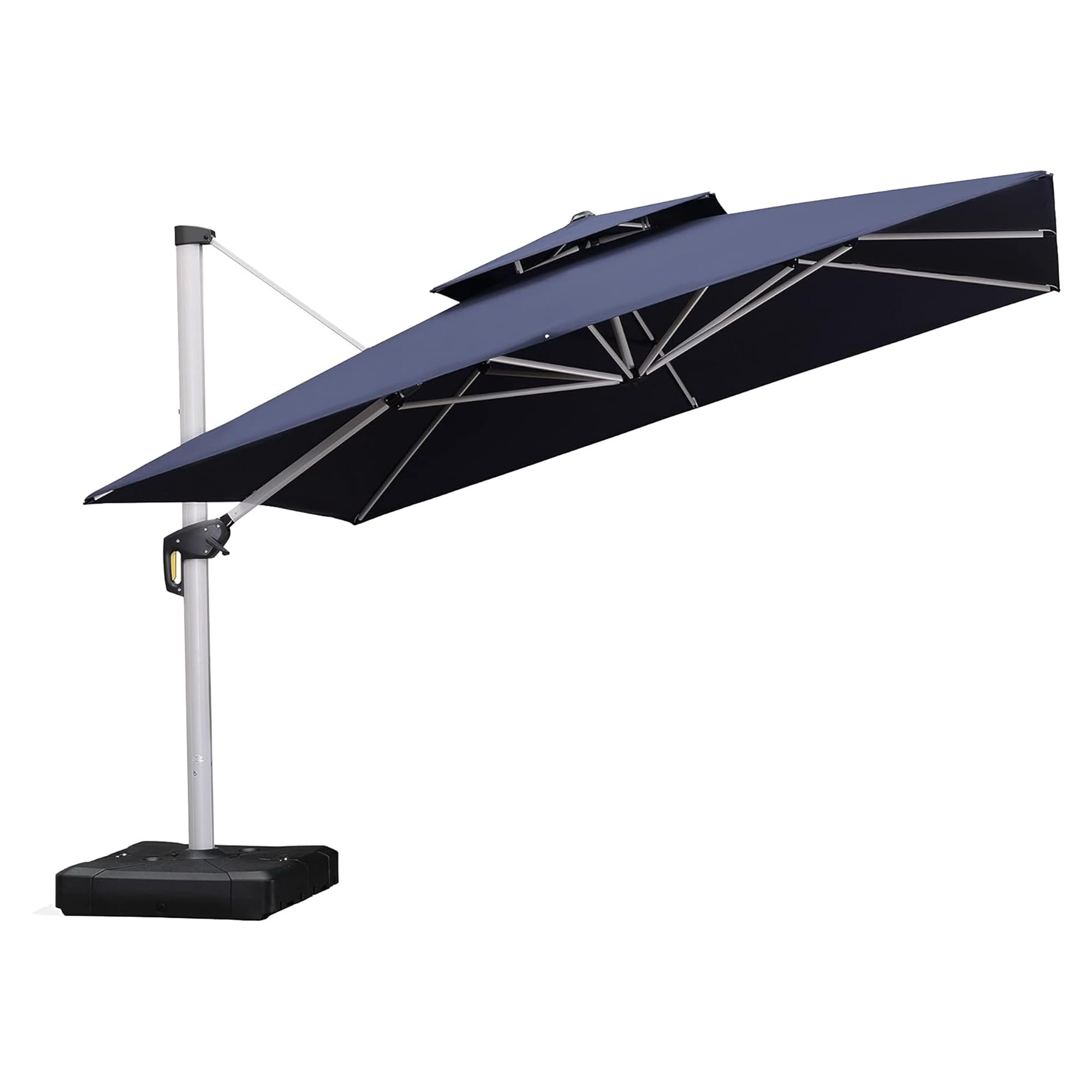 Purple Leaf 12 Feet Double Top Deluxe Square Patio Umbrella Offset Hanging Umbrella Cantilever Outdoor Market Garden Umbrella, N
