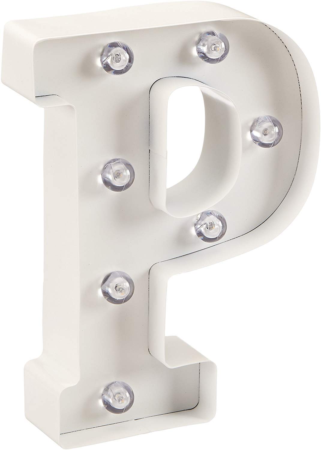 Darice White Metal Marquee Letter - P - 9.87    Tall, White Finish